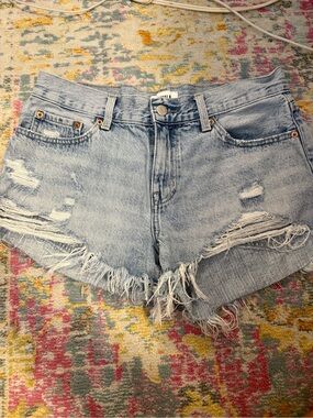 pistola Light Wash Distressed Denim Cutoff Shorts